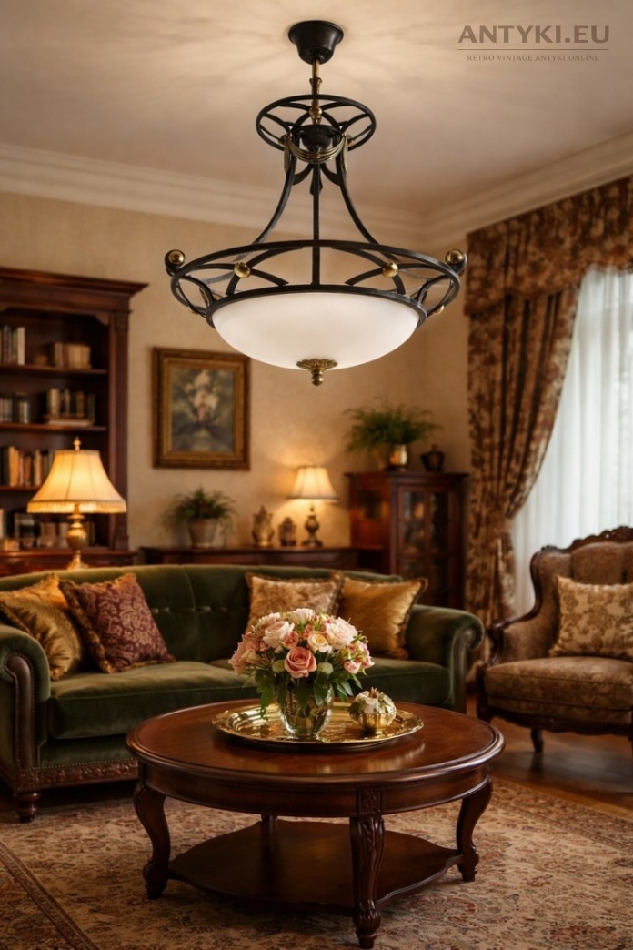 kuty salonowy żyrandol patynowany